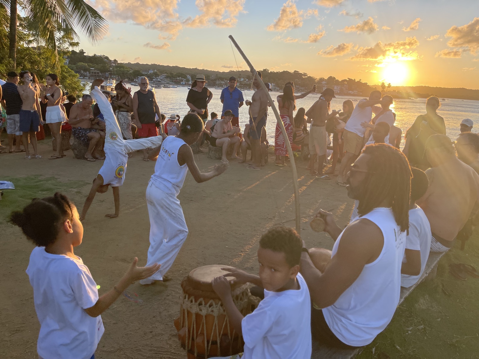 Capoeira on Bahia beach at sunset