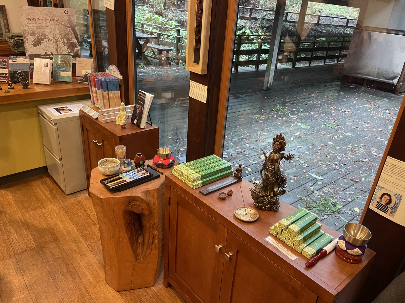 Agroverse ceremonial cacao on the shelves at Green Gulch Farm Zen Center
